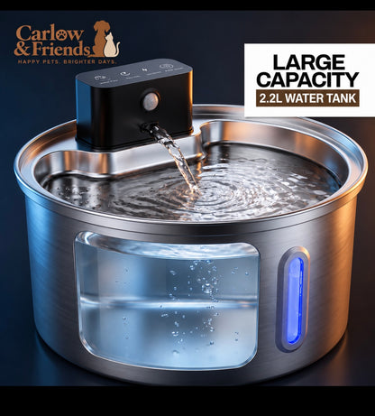Carlow & Friends 2.2L Cordless Pet Water Fountain + FREE 3-Pack of Filters